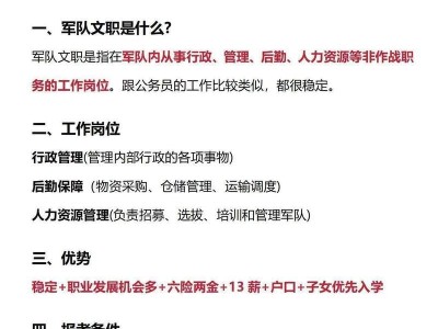 军队文职技能岗备考攻略（助你成功备考军队文职技能岗的关键技巧与经验）